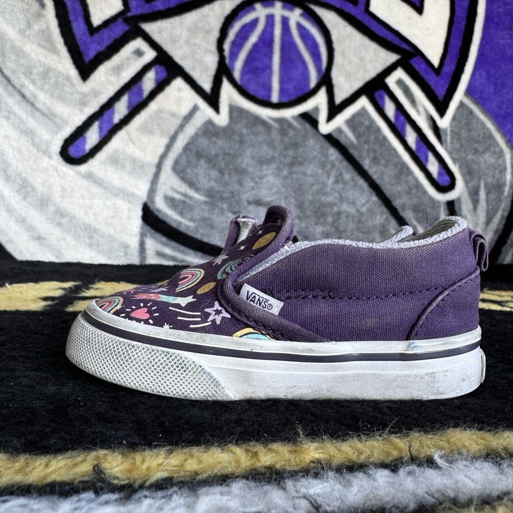 Size 6c - Vans SLIP-ON V TODDLER 'GALAXY PURPLE'